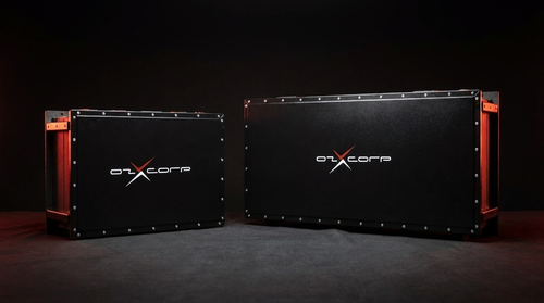 OzX DCX 12V and 48V chassis-mount lithium batteries side by side